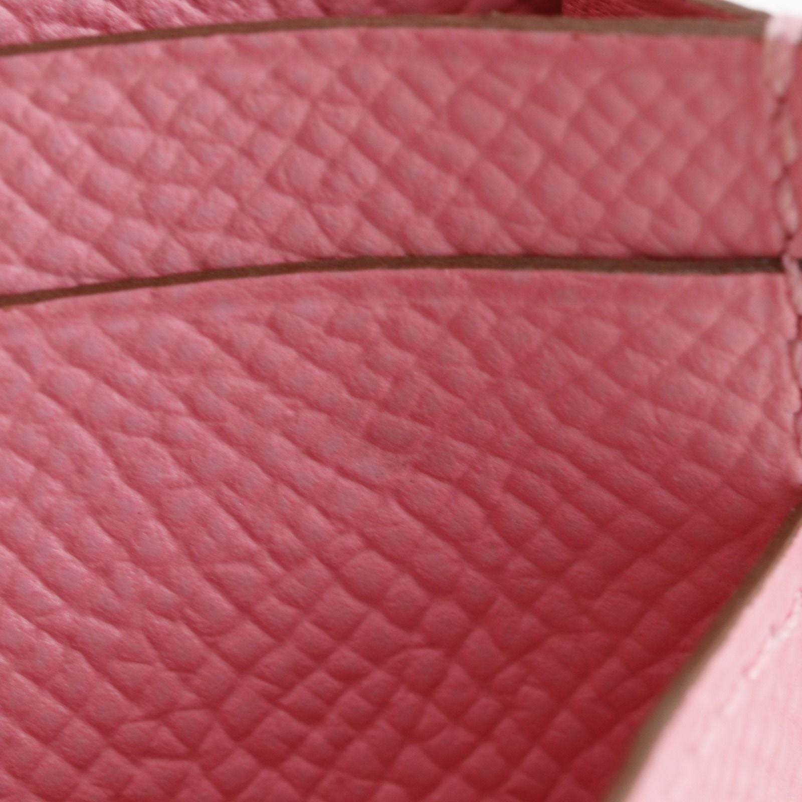 Hermes Bearn Souffle Veau Epsom Rose Confetti Pink T Wallet — view 8