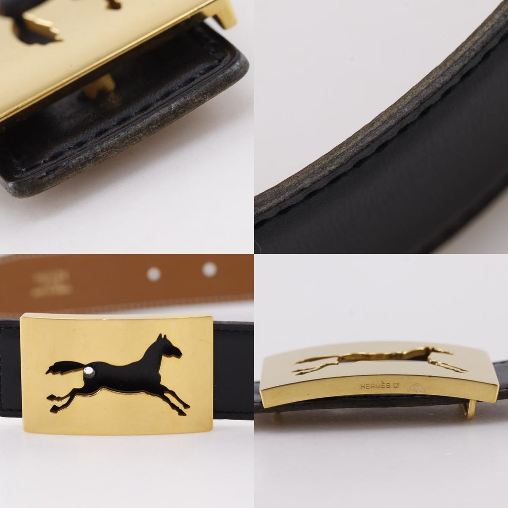 Hermes Hose Buckle Reversible Box Calf Veau Epsom Black Brown a Belt — view 9