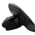 Chanel Ballerina Aged Calfskin Quilted CC Logo Leather Flat Shoes 41 Black — view 8