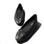 Chanel Ballerina Aged Calfskin Quilted CC Logo Leather Flat Shoes 41 Black — view 3