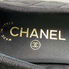 Chanel Ballerina Aged Calfskin Quilted CC Logo Leather Flat Shoes 41 Black — view 9