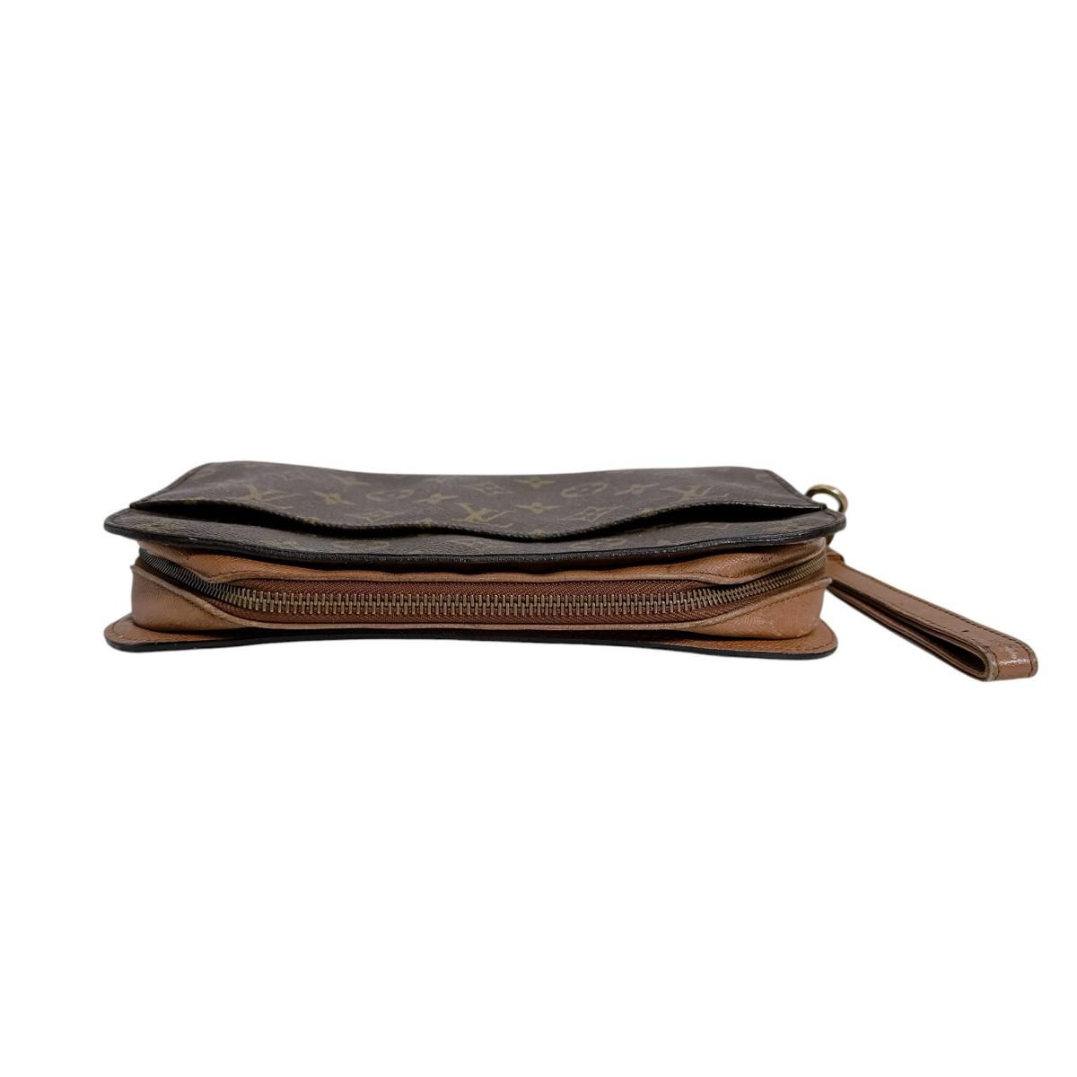 Louis Vuitton Monogram Clutch Zipper Second Brown — view 3