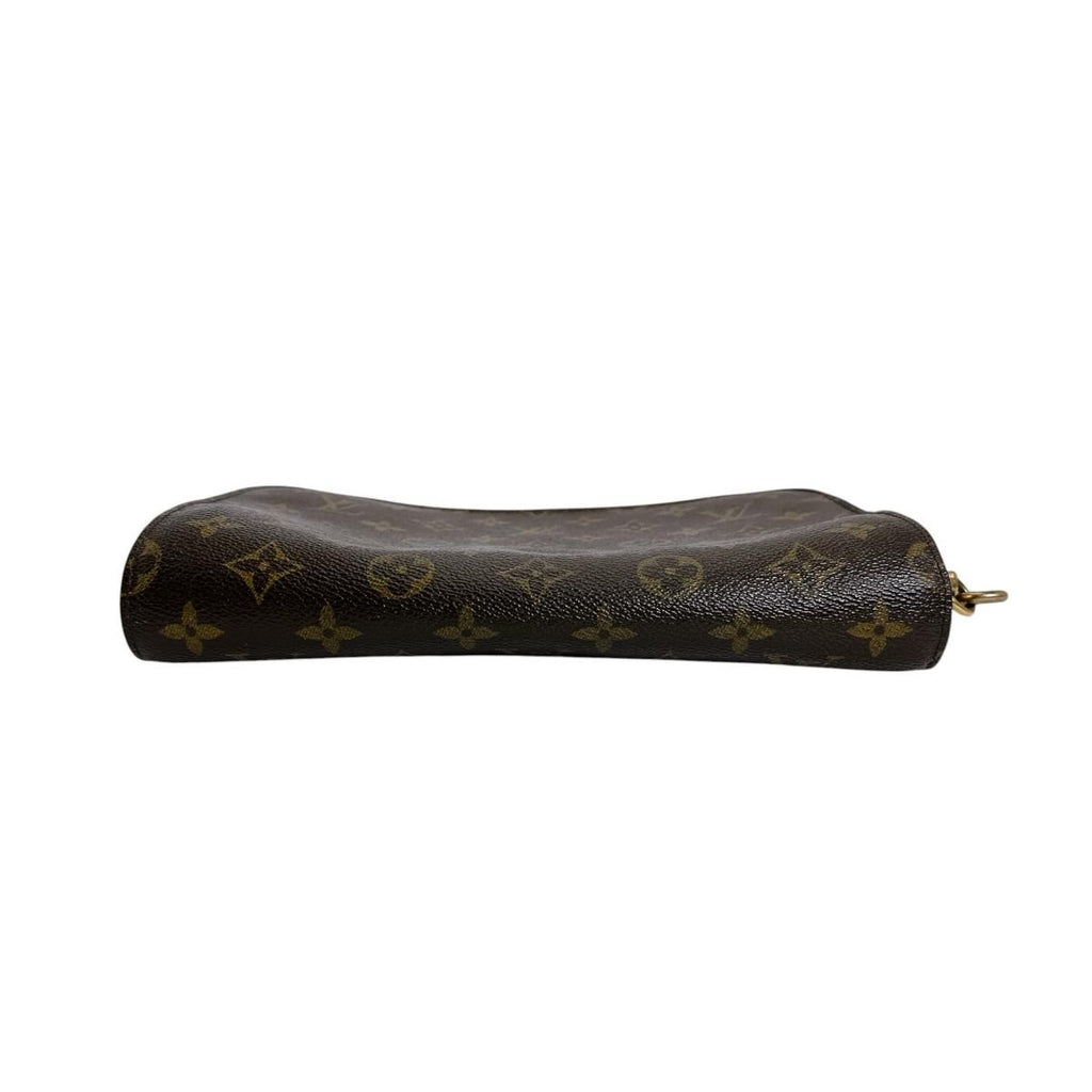 Louis Vuitton Monogram Clutch Zipper Second Brown — view 4