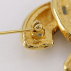 Chanel CC Logo Quilted Vintage Gold Plated Brooch — view 6