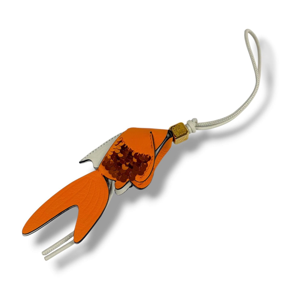 Loewe Anagram Fish Motif Bag Charm Goldfish Key Ring Key Holder Dice — view 2