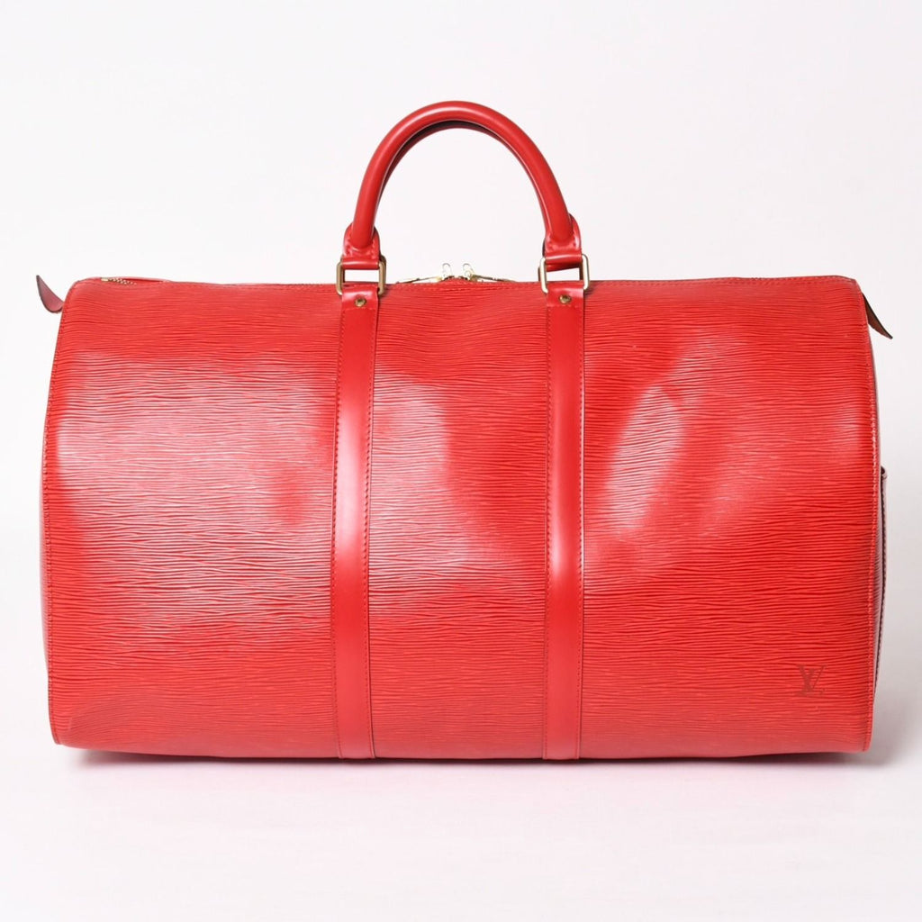 Louis Vuitton Keepall 50 Boston Bag Castilian Red Epi Leather Gold — view 2