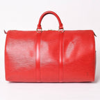 Louis Vuitton Keepall 50 Boston Bag Castilian Red Epi Leather Gold — view 2