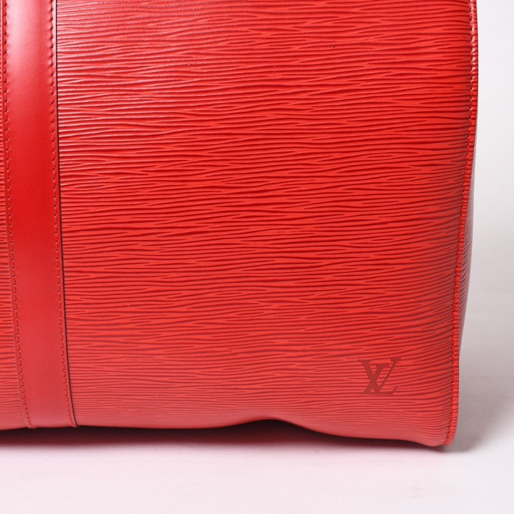 Louis Vuitton Keepall 50 Boston Bag Castilian Red Epi Leather Gold — view 7