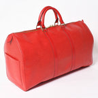 Louis Vuitton Keepall 50 Boston Bag Castilian Red Epi Leather Gold — view 3