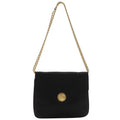 Celine Chain Shoulder 2-Way Clutch Satin Black
