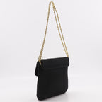 Celine Chain Shoulder 2-Way Clutch Satin Black — view 3