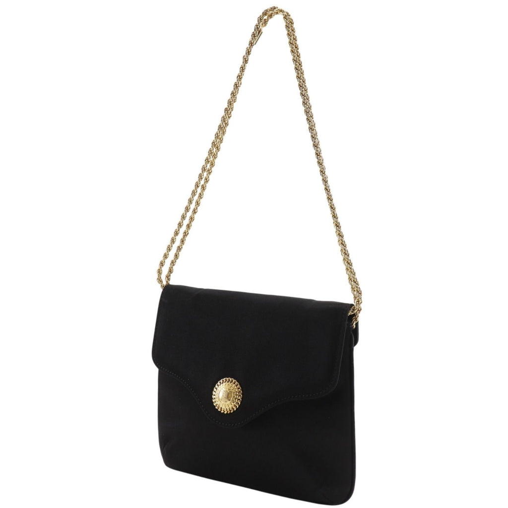 Celine Chain Shoulder 2-Way Clutch Satin Black — view 2