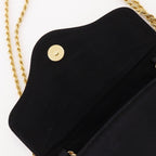 Celine Chain Shoulder 2-Way Clutch Satin Black — view 8