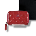 Chanel CC Logo Quilted Fragment Case Round Zip Coin Card Mini Wallet Pink
