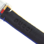 Gucci 147.5 Frame Rectangular Watch SS Leather Canvas — view 8