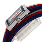 Gucci 147.5 Frame Rectangular Watch SS Leather Canvas — view 5