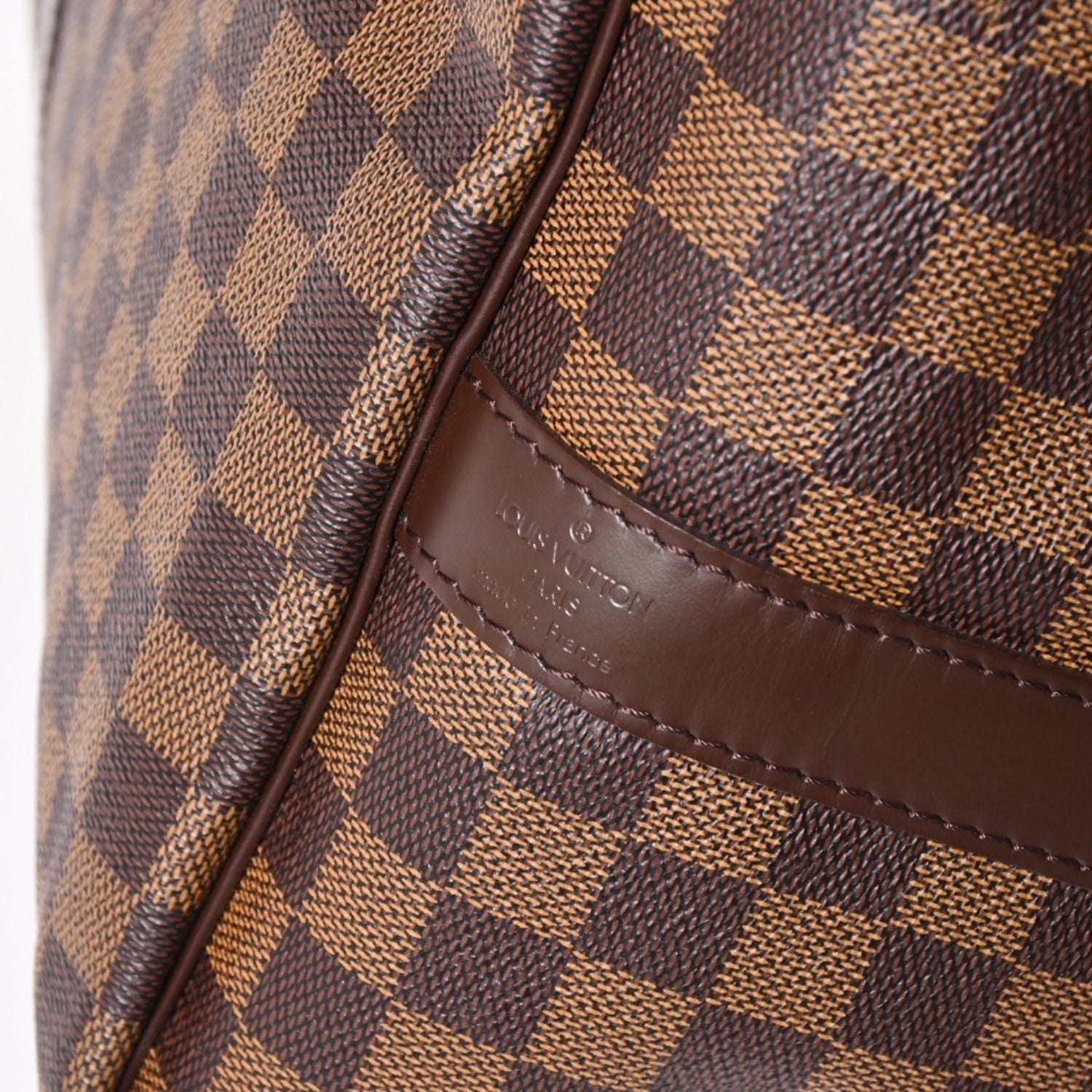 Louis Vuitton Keepall Bandouliere 55 Boston Bag Damier Ebene Brown Gold — view 8