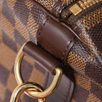 Louis Vuitton Keepall Bandouliere 55 Boston Bag Damier Ebene Brown Gold — view 7