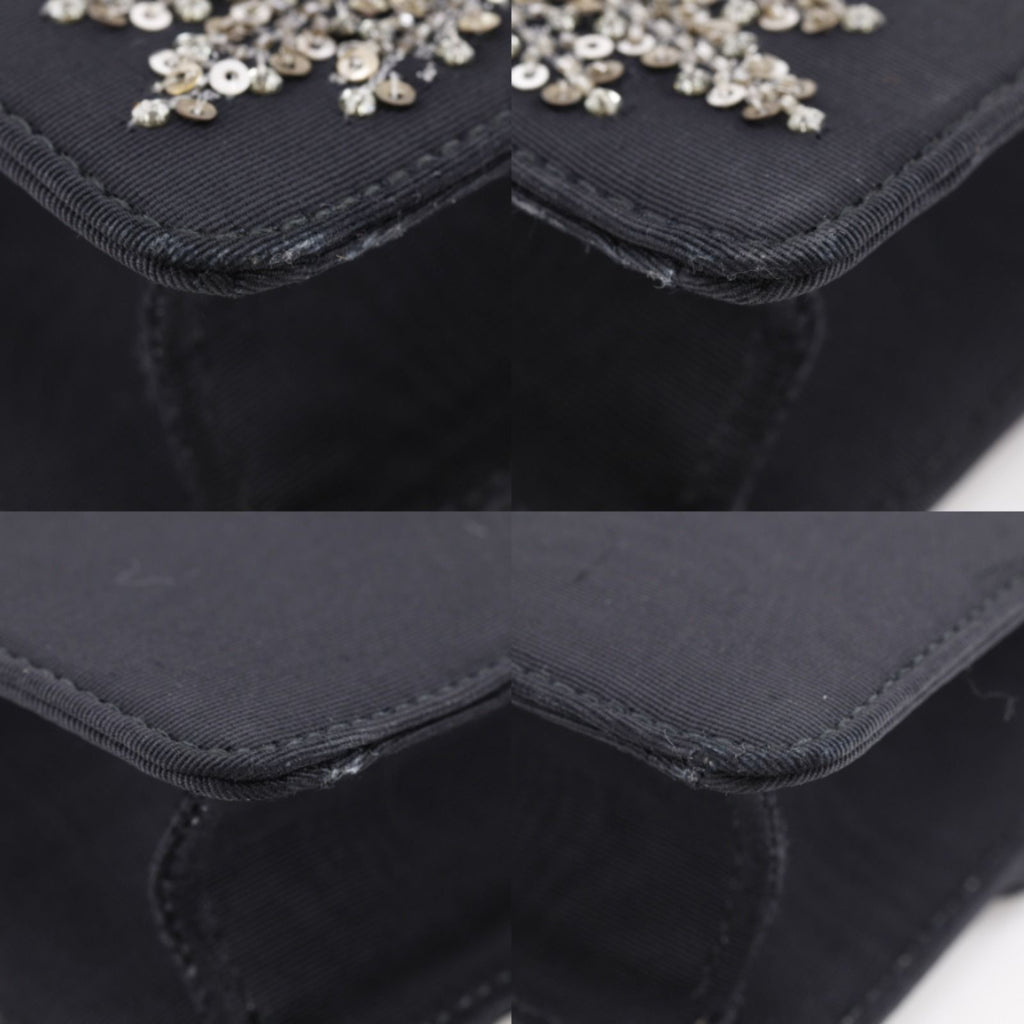Gucci Broadway Square 2-Way Clutch Cotton Rhinestone Black — view 4