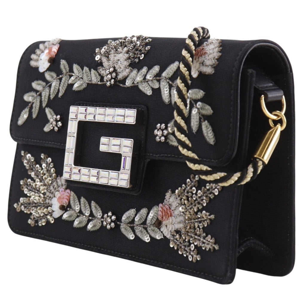 Gucci Broadway Square 2-Way Clutch Cotton Rhinestone Black — view 2