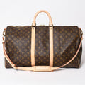 Louis Vuitton Monogram Keepall Bandouliere 55 2-Way Boston Bag Brown Canvas