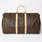 Louis Vuitton Monogram Keepall Bandouliere 55 2-Way Boston Bag Brown Canvas — view 2