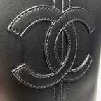 Chanel Leather Boots Long CC Logo Calf Shoes 37.5 Black — view 7
