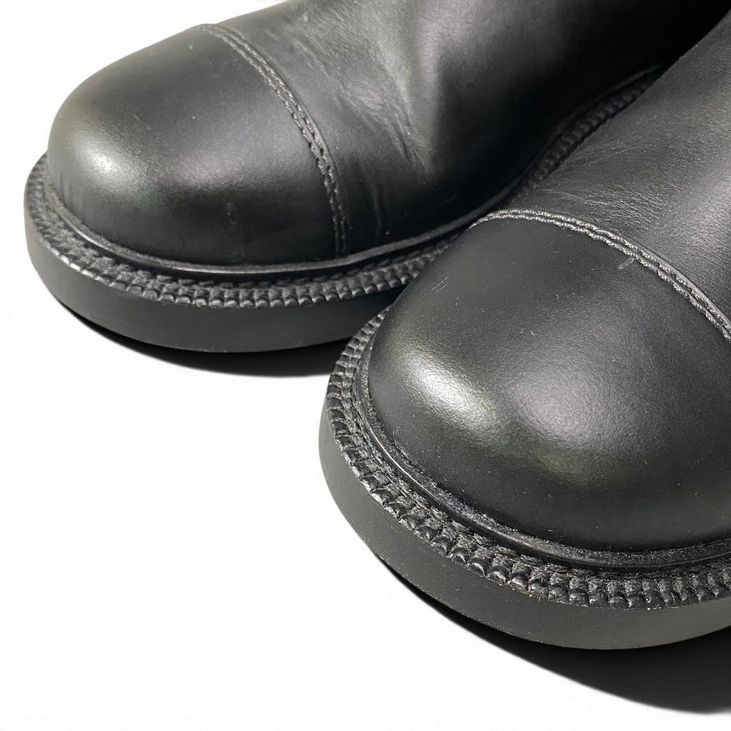 Chanel Leather Boots Long CC Logo Calf Shoes 37.5 Black — view 5
