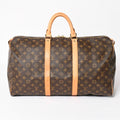 Louis Vuitton Keepall 50 Boston Bag Leather Monogram Gold