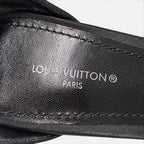 Louis Vuitton Hapi Line Rhinestone Black Satin High Heels Ankle Strap Shoes — view 8