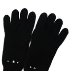 Hermes Darling Medall Cashmere Knit Gloves Visual Decoration Black — view 4