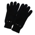 Hermes Darling Medall Cashmere Knit Gloves Visual Decoration Black