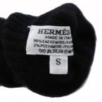 Hermes Darling Medall Cashmere Knit Gloves Visual Decoration Black — view 3