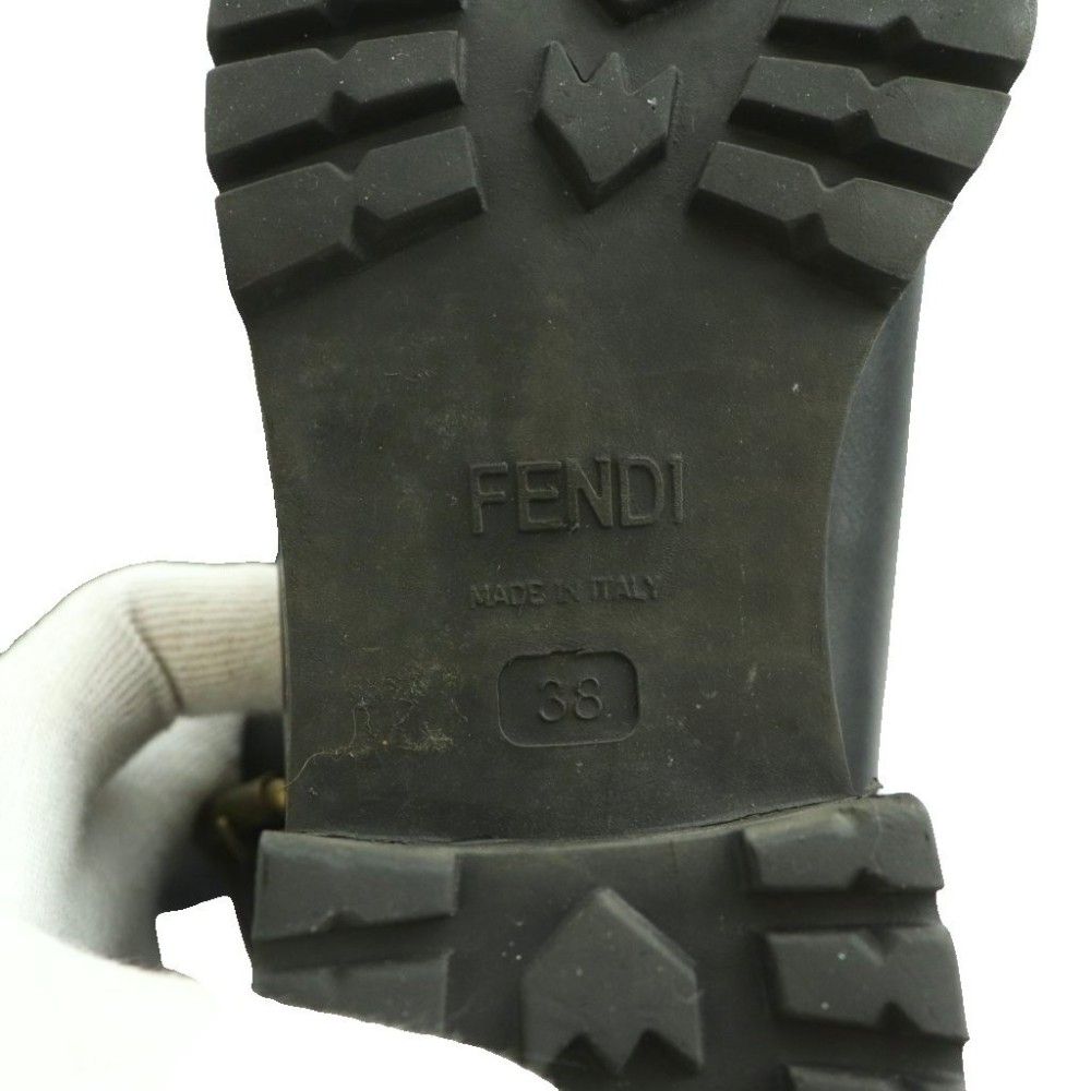 Fendi Engineer Boots Middle Short Leather 38 Black SS — view 7