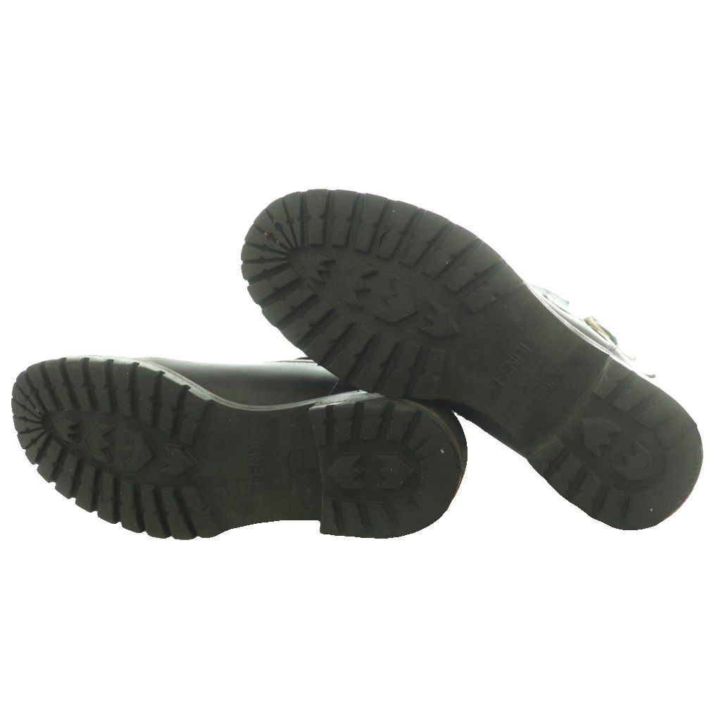 Fendi Engineer Boots Middle Short Leather 38 Black SS — view 6