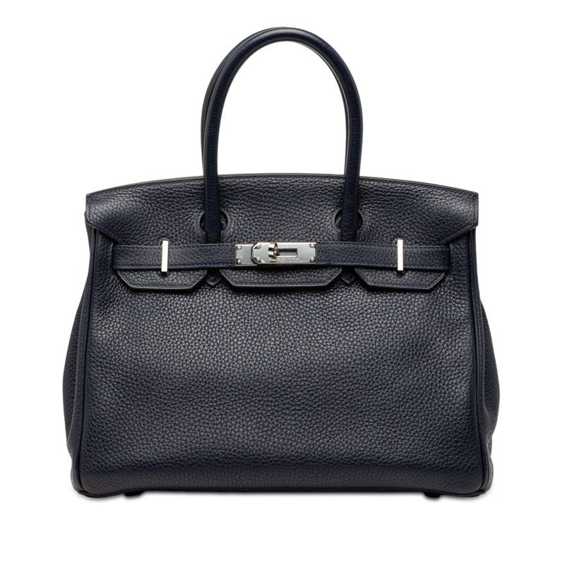 Hermes Birkin 30 Retourne Handbag Blue New Rose Purple Silver Taurillon