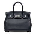 Hermes Birkin 30 Retourne Handbag Blue New Rose Purple Silver Taurillon