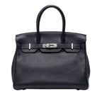 Hermes Birkin 30 Retourne Handbag Blue New Rose Purple Silver Taurillon