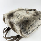 Fendi Zucca Pattern Lining Backpack Suede Gray Brown Vintage — view 9