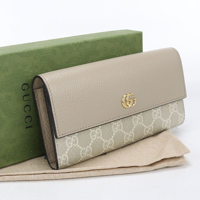 Gucci Bicolor Continental Wallet Double Bifold GG Supreme Canvas