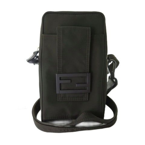 Fendi Baguette Phone Folder Shoulder Bag Crossbody Khaki