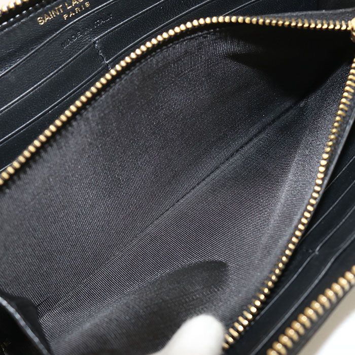 Saint Laurent Zip Around Wallet Cassandra Round Zip Calf — view 5