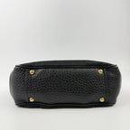 Prada Tessuto Mini Boston Handbag Nylon Leather Black Gold Vintage — view 9