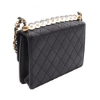 Chanel Shoulder Bag Quilted Black Lambskin Chain — view 2