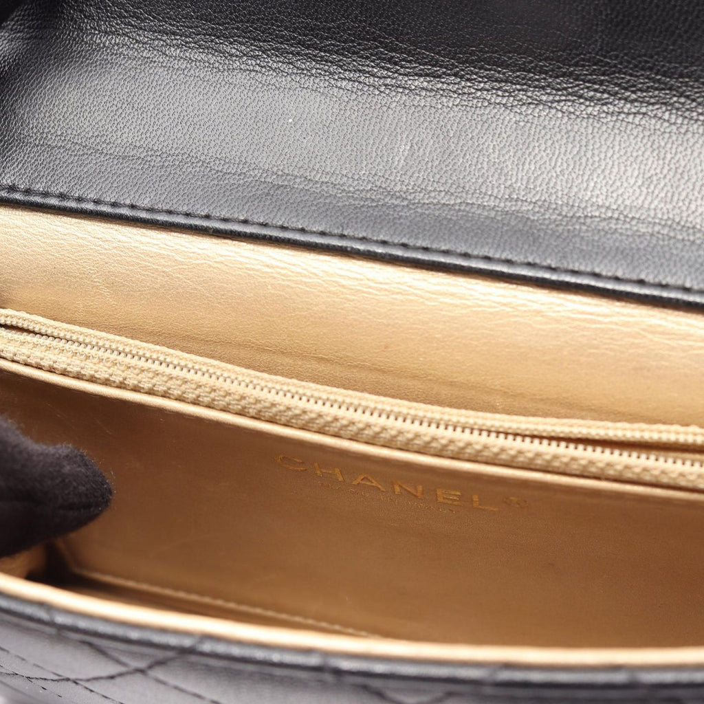 Chanel Shoulder Bag Quilted Black Lambskin Chain — view 9
