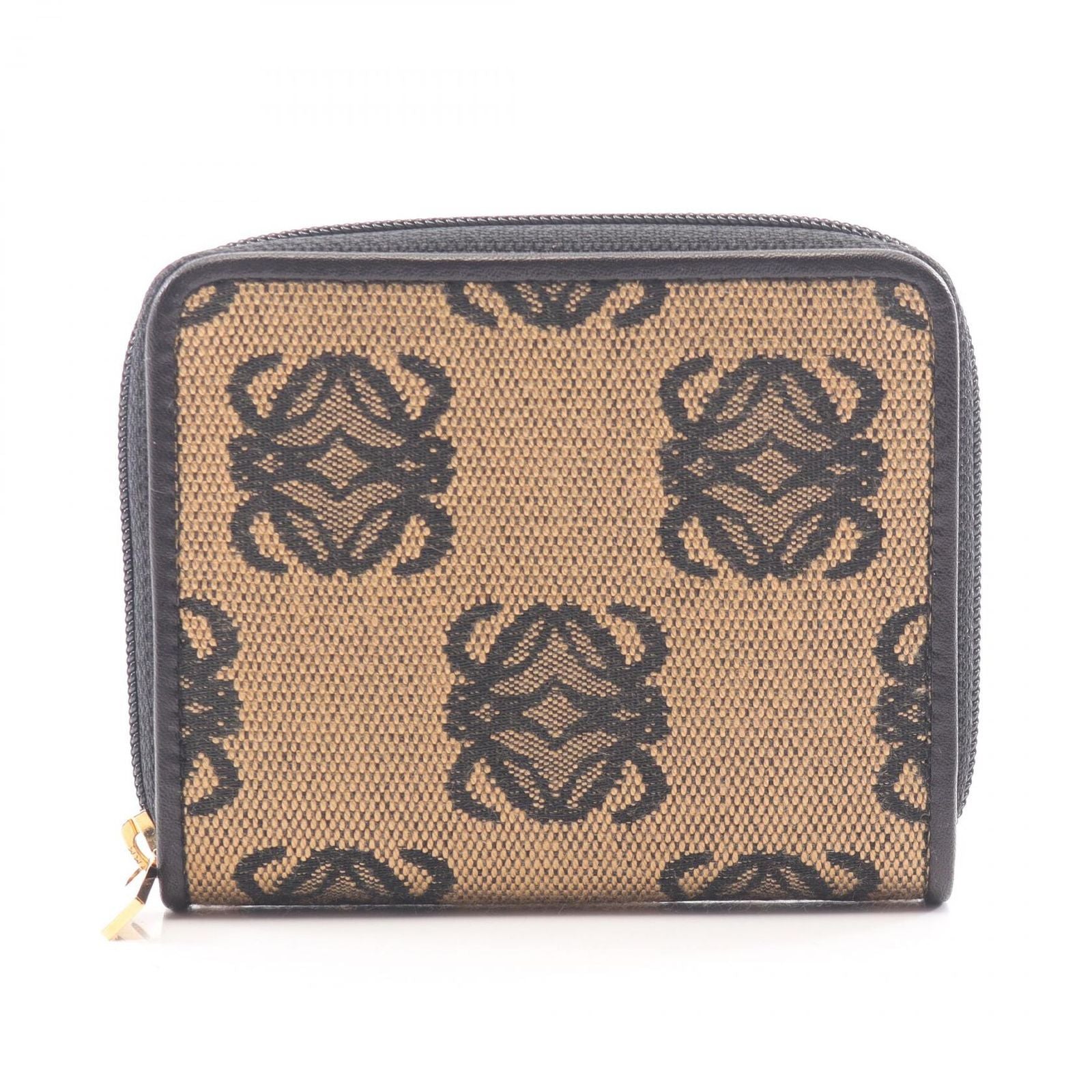 Loewe Coin Case Anagram Beige Black Canvas