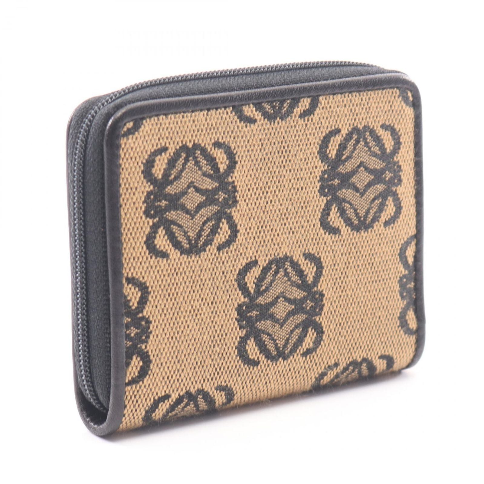 Loewe Coin Case Anagram Beige Black Canvas — view 2