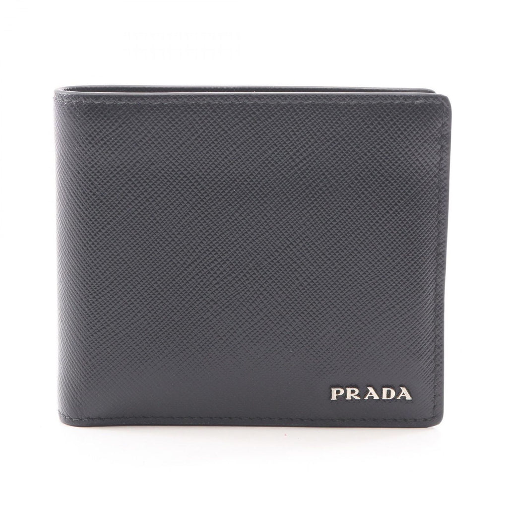 Prada Bifold Wallet Saffiano Bicolo Black Leather
