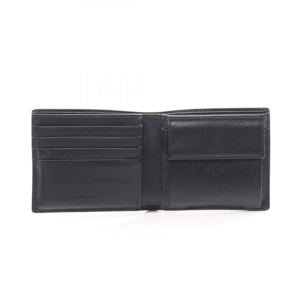Prada Bifold Wallet Saffiano Bicolo Black Leather — view 3