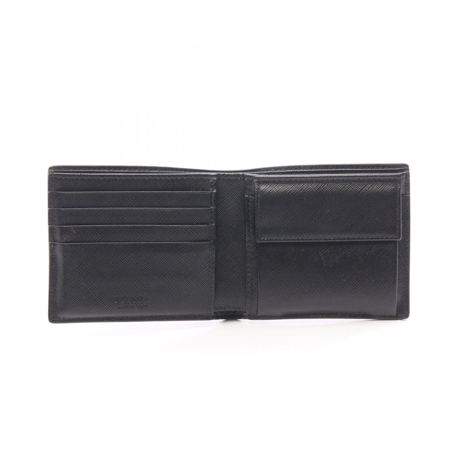 Prada Bifold Wallet Saffiano Bicolo Black Leather — view 3